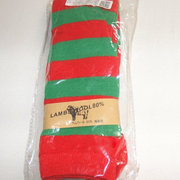 Sexy Fun Red & Green Warm Thigh High Socks Warm Wool Over the Knee New Christmas - Picture 4 of 4